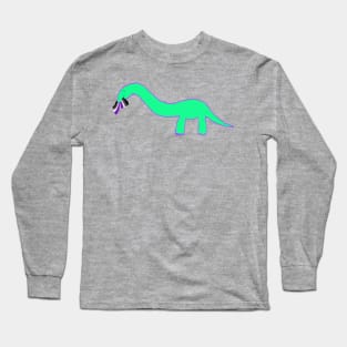 Asexual Longneck dinosaur with pride flag Long Sleeve T-Shirt